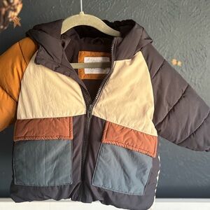 Toddler Retro Color Block Zara Winter Coat